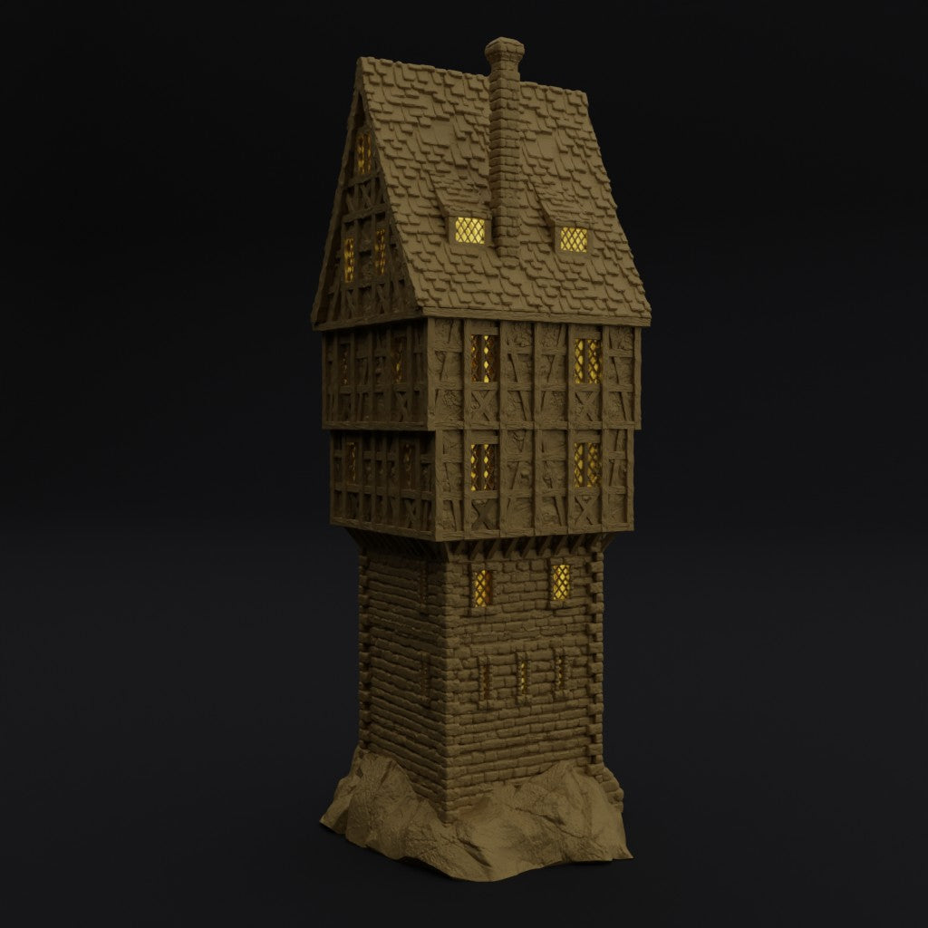 Turmhaus Mittelalter 3D Terrain Gebäude Miniature Land DnD RPG Tabletop