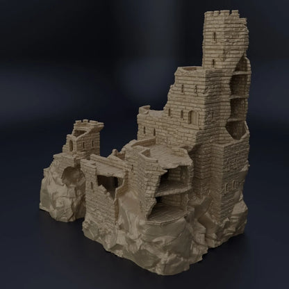 Alte Burg Ruine Mittelalter 3D Terrain Gebäude Miniature Land DnD RPG Tabletop