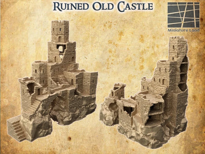 Alte Burg Ruine Mittelalter 3D Terrain Gebäude Miniature Land DnD RPG Tabletop