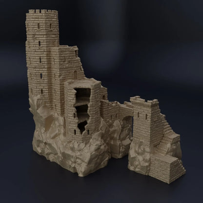 Alte Burg Ruine Mittelalter 3D Terrain Gebäude Miniature Land DnD RPG Tabletop