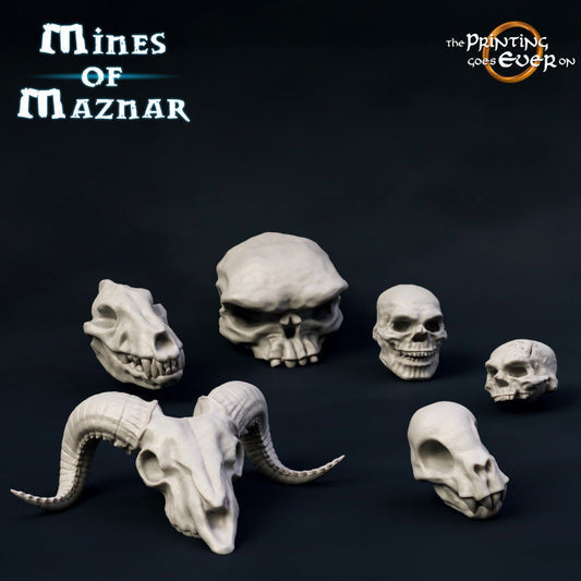 Schädel Set zum 5E Rollenspiel  Abenteuer Minien von Maznar von The Printing Goes Ever On Miniatures D&D Brettspiel Painters