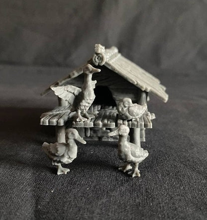 Gans Ente Hütte  StoneAxe Miniatures 3D DnD Tabletop RPG  Dungeons and Dragons Figur Miniature  Tiere