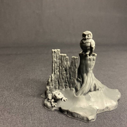 Eule Baum StoneAxe Miniatures 3D DnD Tabletop RPG  Dungeons and Dragons Figur Miniature  Tiere