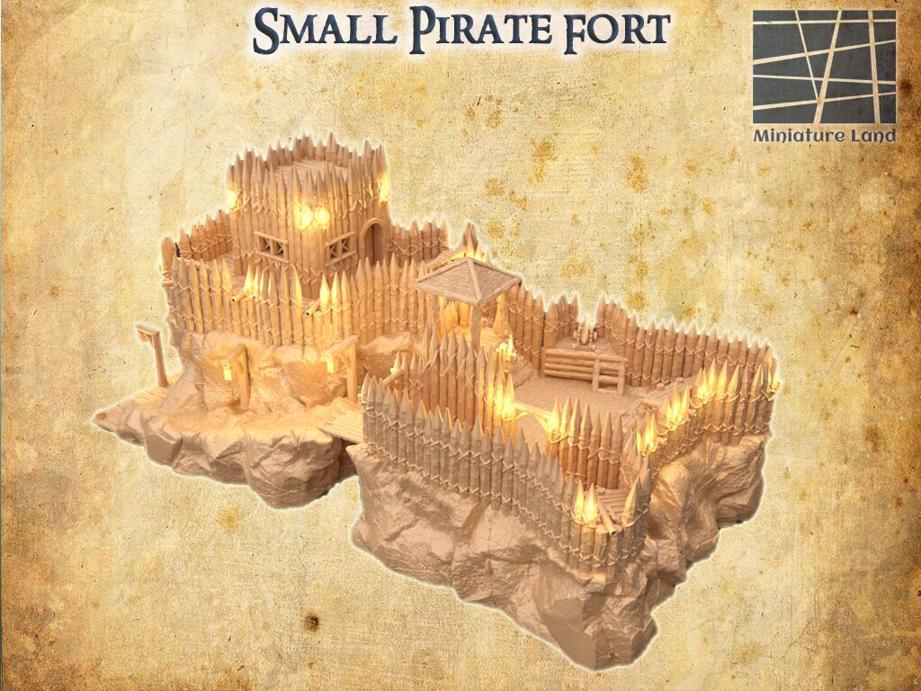Little Pirate Hideout Fort Terrain Miniature Land RPG