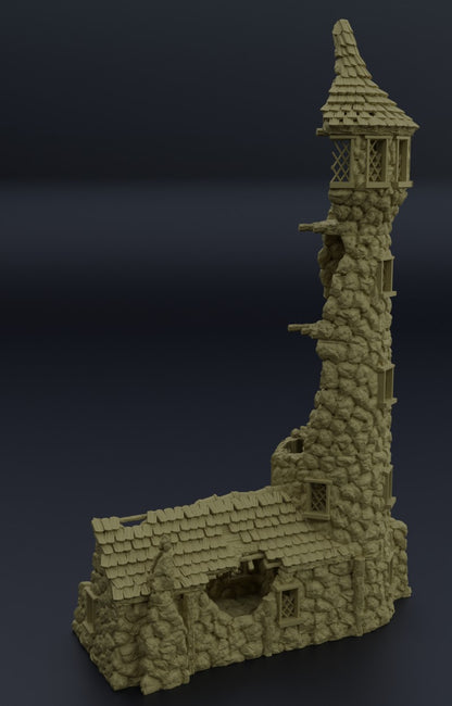 Lighthouse Ruin Medieval 3D Terrain Building Miniature Land DnD RPG Tabletop