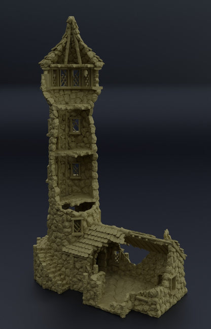 Lighthouse Ruin Medieval 3D Terrain Building Miniature Land DnD RPG Tabletop